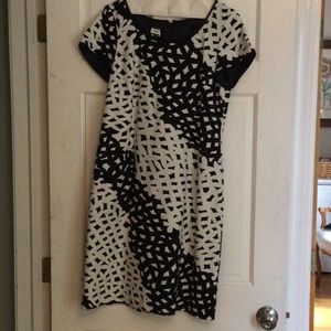 Talbots dress,  black & cream knee length.